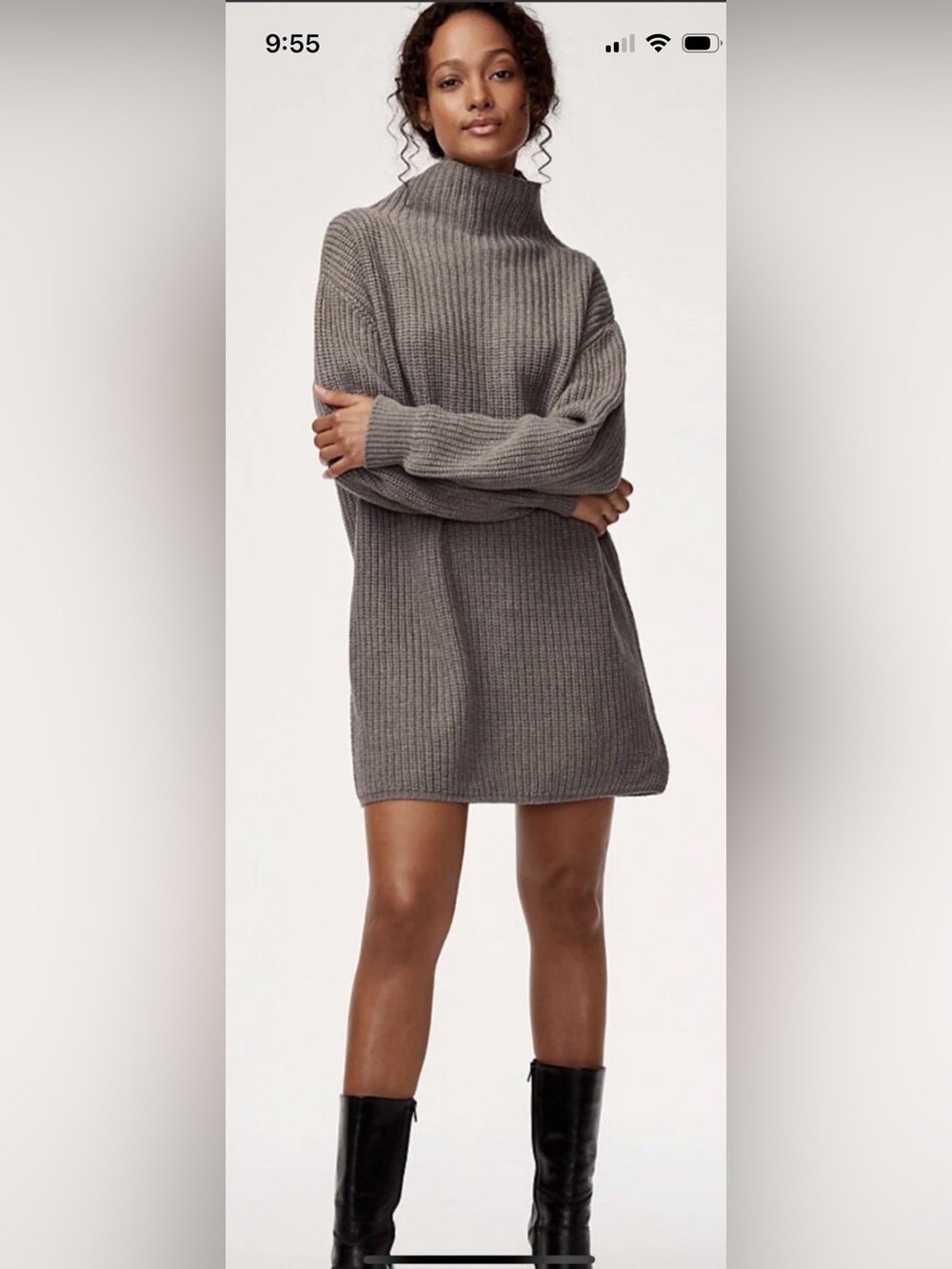 NWT Aritzia Wilfred Montpellier Sweater Dress Italian Merino Wool Small